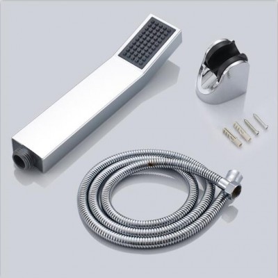 Bathroom ABS Plastic Water Saving Handheld Shower with Stainless Steel Hose and Wall Mounted Fixed Bracket